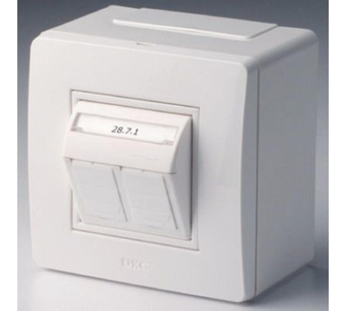 Коробка для миниканалов с двумя тел/компьют.розетками коричн.(розница)  10656B  DKC