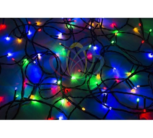 Гирлянда "Твинкл Лайт" 10 м,  черный ПВХ, 100 диодов, цвет белый/мультиколор  303-155  NEON-NIGHT