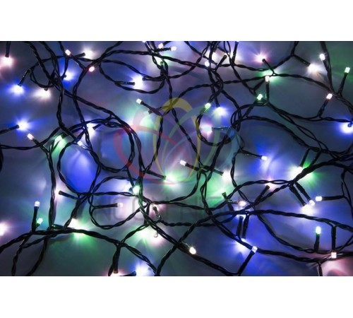 Гирлянда "Твинкл Лайт" 10 м,  черный ПВХ, 100 диодов, цвет белый/мультиколор  303-155  NEON-NIGHT