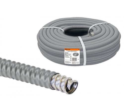 Металлорукав в ПВХ-изоляции Р3-Ц-П 15 серый без протяжки (50м)  SQ0407-0415  TDM