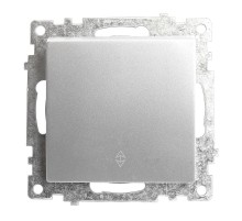 Переключатель 1-клавишный (механизм), 250В, 10А, серия Катрин, серебро, GLS10-7105-03  39576  STEKKER