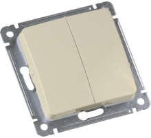 Выключатель скрытой установки, двухклавишный, механизм, цвет слоновая кость  ВС10-451-01  HEGEL