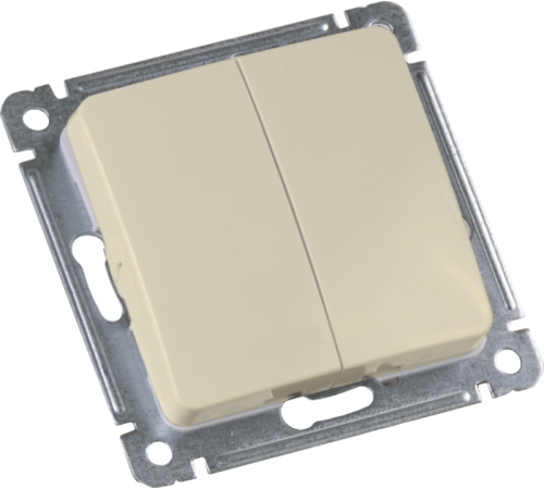 Выключатель скрытой установки, двухклавишный, механизм, цвет слоновая кость  ВС10-451-01  HEGEL