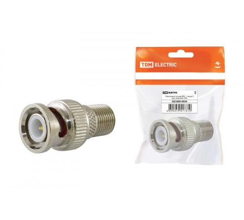 Переходник штекер BNC - гнездо F, инд. упаковка  SQ1809-0034  TDM