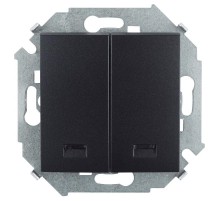 Simon 15 Графит Выключатель 2-кл с подсветкой, 16А 250В, винт. зажим  1591392-038  Simon