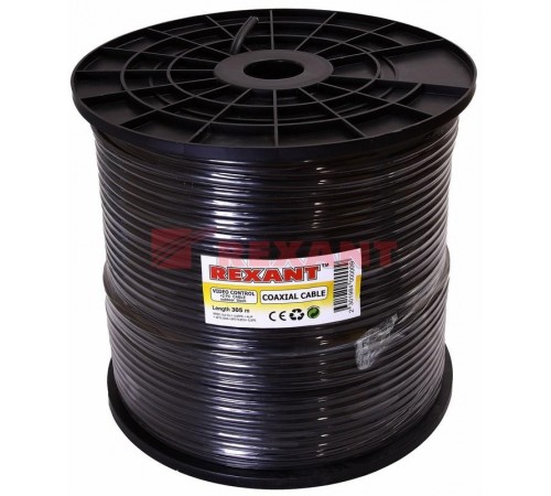 Кабель ККСВ-П +2х0,5мм, (бухта 305м), черный  01-4004  REXANT