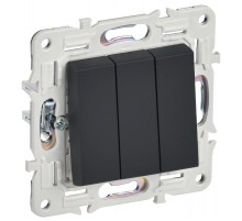 SKANDY Выключатель 3-клавишный 10А SK-V11G графит  SK-V30-0-10-K53  IEK