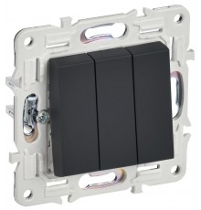 SKANDY Выключатель 3-клавишный 10А SK-V11G графит  SK-V30-0-10-K53  IEK