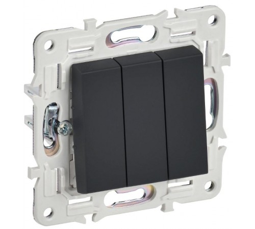 SKANDY Выключатель 3-клавишный 10А SK-V11G графит  SK-V30-0-10-K53  IEK