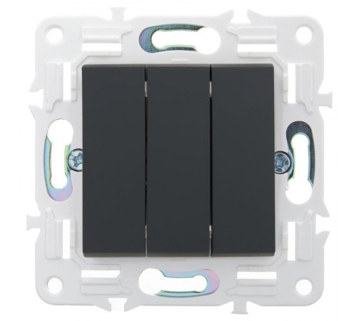 SKANDY Выключатель 3-клавишный 10А SK-V11G графит  SK-V30-0-10-K53  IEK