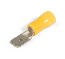 Разъемы плоские изолированные "Папа" 6,0-6,3 желтые (100 шт/уп)  PR08.10448  Промрукав