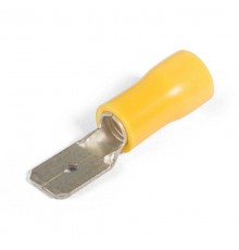 Разъемы плоские изолированные "Папа" 6,0-6,3 желтые (100 шт/уп)  PR08.10448  Промрукав