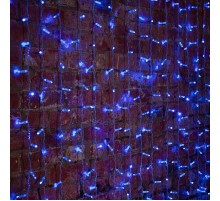 Гирлянда "Светодиодный Дождь" 2х1,5м, постоянное свечение, прозрачный провод, 230 В, диоды СИНИЕ, 192 LED  235-303-6  NEON-NIGHT