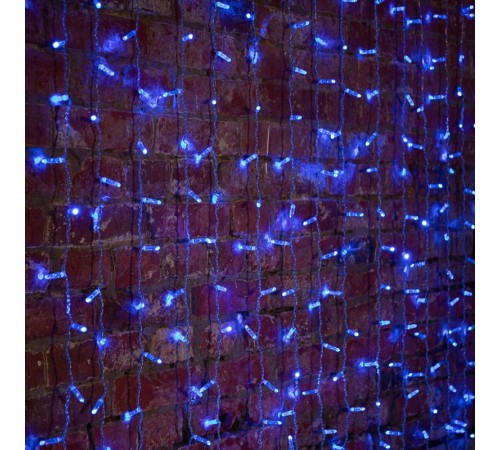 Гирлянда "Светодиодный Дождь" 2х1,5м, постоянное свечение, прозрачный провод, 230 В, диоды СИНИЕ, 192 LED  235-303-6  NEON-NIGHT