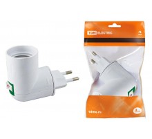 Переходник вилка-Е27 с выключателем, белый  SQ0335-1007  TDM