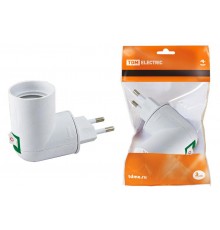 Переходник вилка-Е27 с выключателем, белый  SQ0335-1007  TDM