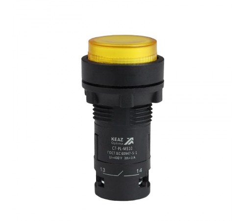 Кнопка с подсветкой OptiSignal Compact D22 C7-PL-M510 желтая 1НО 230 В AC XB7NW35M1  362098  КЭАЗ