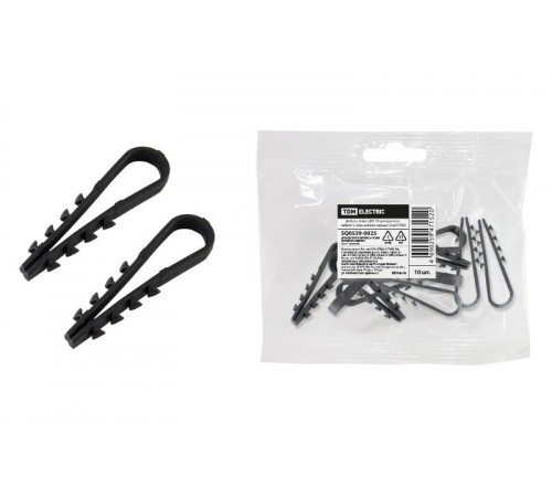 Дюбель-хомут ДХК-10 для круглого кабеля 5-10мм нейлон черный (10шт)  SQ0539-0025  TDM