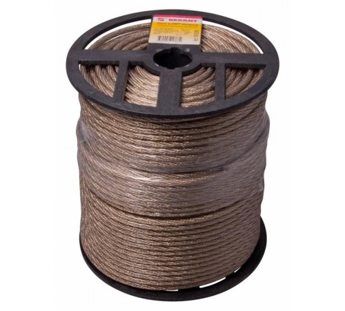 Трос стальной в ПВХ оплетке d=6,0 мм, прозрачный (бухта 150 м)  09-5260  REXANT