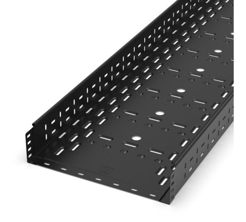 Лоток перфорированный Стандарт 400х100х3000 (1,0 мм) RAL 9005 (6 м/уп)  PR16.10264  Промрукав