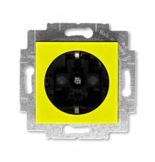 ABB Levit Жёлтый / дымчатый чёрный Розетка с з/к со шторками 16А  5520H-A03457 64W  2CHH203457A6064  ABB