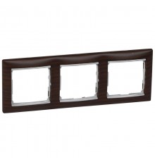 Valena Темное дерево/Серебро Рамка 3-ая горизонт.  770373  Legrand