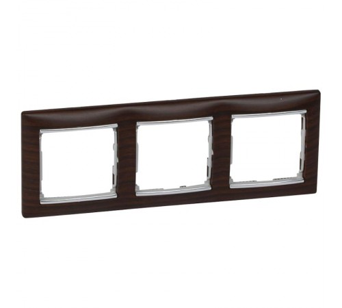 Valena Темное дерево/Серебро Рамка 3-ая горизонт.  770373  Legrand
