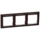 Valena Темное дерево/Серебро Рамка 3-ая горизонт.  770373  Legrand