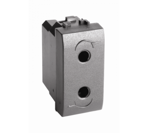 Электрическая розетка. черная. 1мод.  77491N  DKC