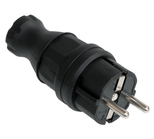 Вилка каучук с боковым вводом ОМЕГА IP44 ВБу3-1-0м  PKR01-U-016-2-K02  IEK