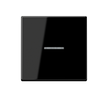 Одинарная клавиша с окошком для балансирных механизмов выключателей (кнопок) с подсветкой, в комплекте с AS90HP (крепежный элемент); дюропласт; черный