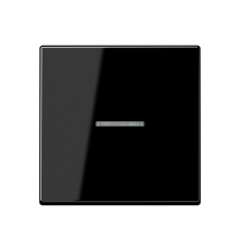 Одинарная клавиша с окошком для балансирных механизмов выключателей (кнопок) с подсветкой, в комплекте с AS90HP (крепежный элемент); дюропласт; черный