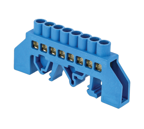 Шина "0" N 63.12 нейлоновый корпус на DIN-рейку (латунь) синий EKF PROxima  sn0-63-12-dn  EKF