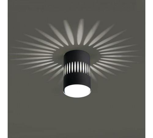 Светильник потолочный под лампу макс 12W, 230V, GX53 и подсветка 4000K, черный HL349  41460  FERON