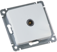 Розетка телевизионная оконечная скрытой установки, механизм, цвет белый  РСТВ-401  HEGEL