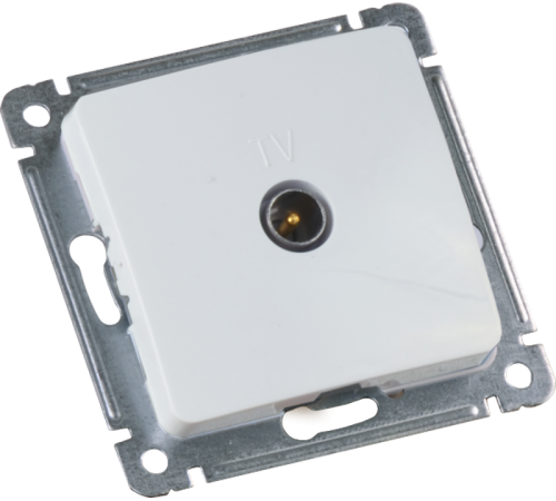 Розетка телевизионная оконечная скрытой установки, механизм, цвет белый  РСТВ-401  HEGEL