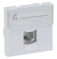 Розетка модульная телефонная RJ-11 45х45мм белая  АДЛ 13-909  Рувинил