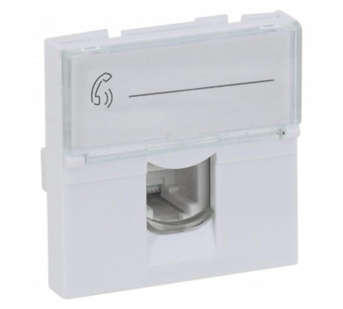 Розетка модульная телефонная RJ-11 45х45мм белая  АДЛ 13-909  Рувинил