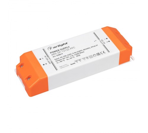 Блок питания ARV-SP-12132-PFC (12V, 11A, 130W) (Arlight, IP20 Пластик, 5 лет)  038819  Arlight