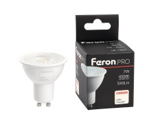 Лампа светодиодная Feron.PRO LB-1607 GU10 7W 4000K с линзой 38 градусов  38177  Feron