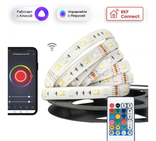 Умная светодиодная лента EKF Connect RGBW 5m  slswf-5-rgbw  EKF