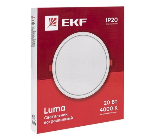 Светильник светодиодный встраиваемый ДВО 1010 20Вт 6500K IP20 Basic  DLL-1010-20-6500  EKF