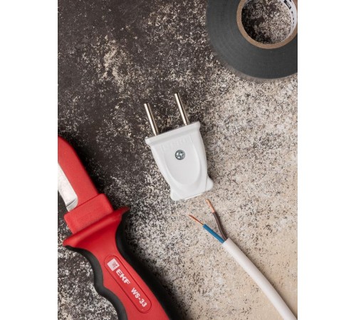 Вилка плоская без заземления белая 10А 250 В Proxima  AVP10-10-rpl  EKF