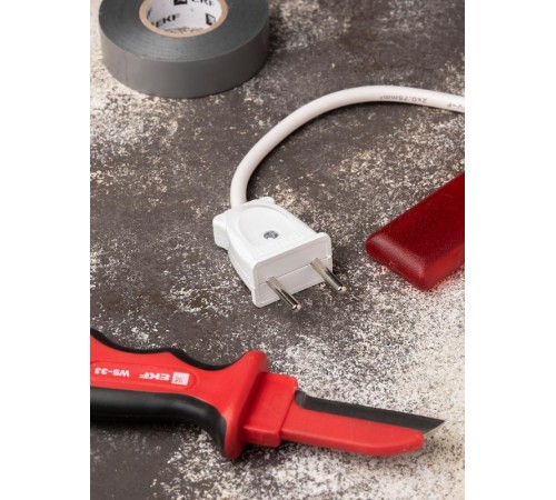 Вилка плоская без заземления белая 10А 250 В Proxima  AVP10-10-rpl  EKF