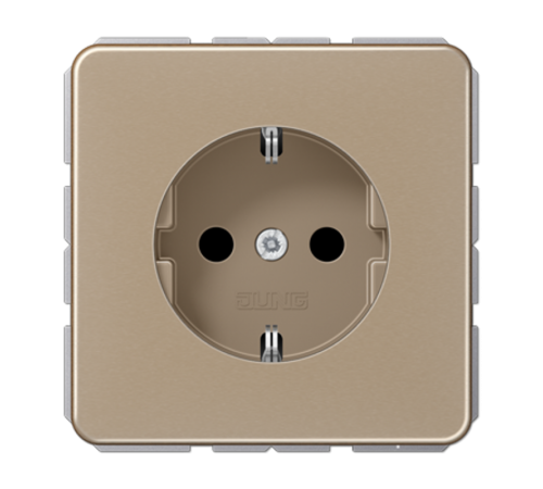 Штепсельная розетка SCHUKO 16А / 250В, пружинные зажимы; дюропласт; золотая бронза; CD500  CD1520GB  Jung