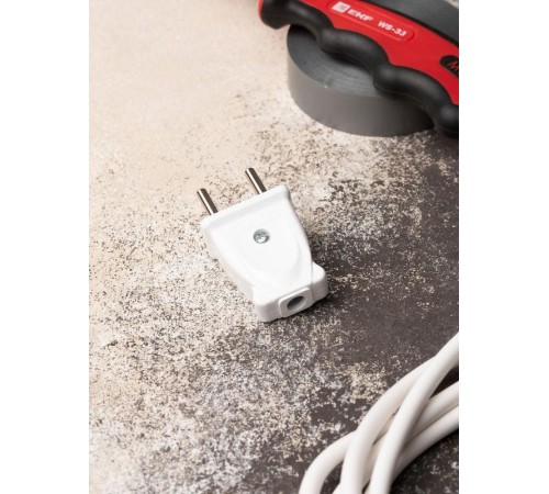 Вилка плоская без заземления белая 10А 250 В Proxima  AVP10-10-rpl  EKF