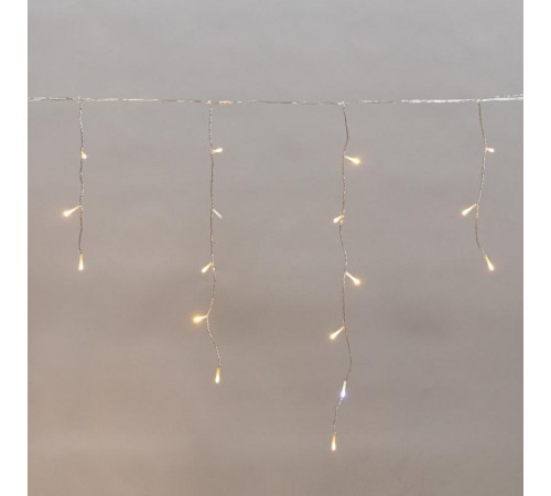 Бахрома (Айсикл) 25х0,6м, мерцающий Flashing, прозрачный ПВХ, IP44, 588LED Теплые белые, 230В  255-596  NEON-NIGHT