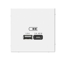 ArtGallery Лотос Розетка USB A + тип-C 45Вт высокоскор.заряд. QC, PD, механизм  GAL001329  SE