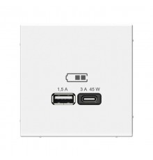 ArtGallery Лотос Розетка USB A + тип-C 45Вт высокоскор.заряд. QC, PD, механизм  GAL001329  SE