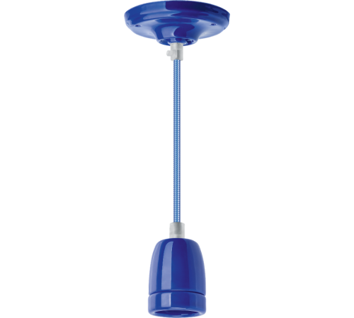 Светильник декоративный подвесной "Авангард" без плафона NEF NIL-SF03-012-E27 60Вт 1м. керам. синий  61532  Navigator